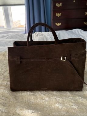 Many Atelier chocolate brown suede cambon 40